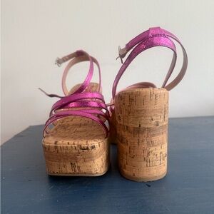 Pink Strappy Platform Sandals
